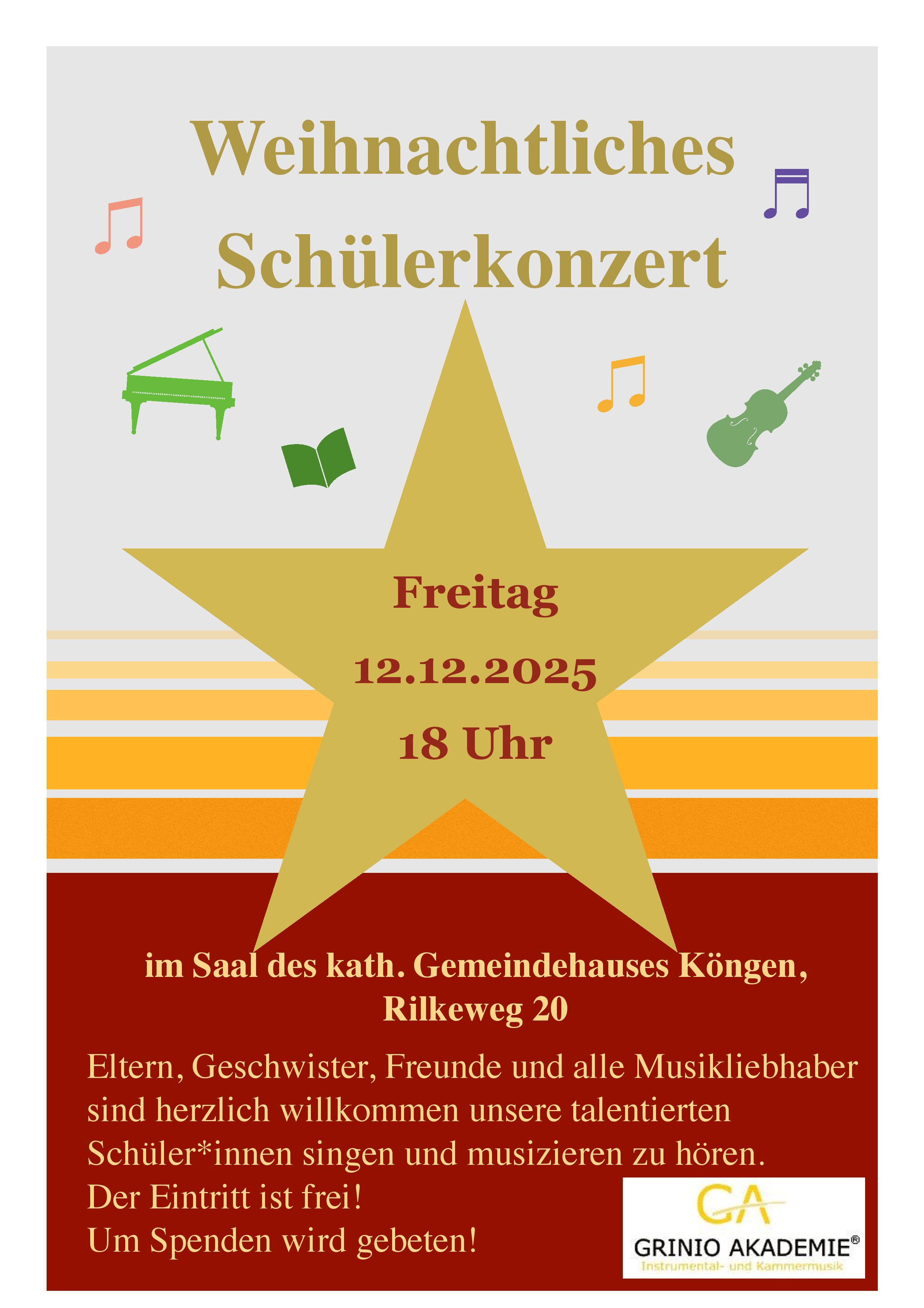Weihnachtskonzert der GRINIO AKADEMIE
